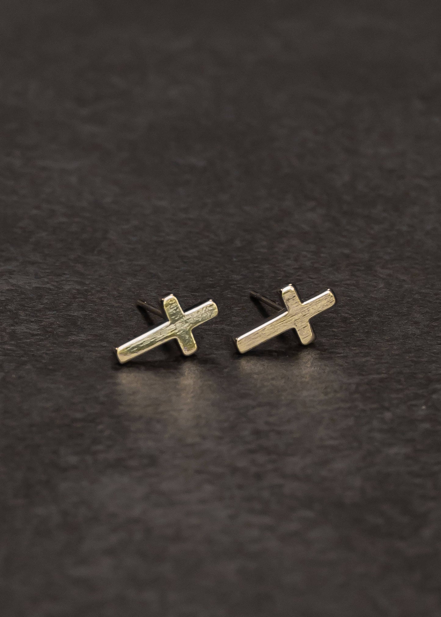 Gold Cross Stud Earrings