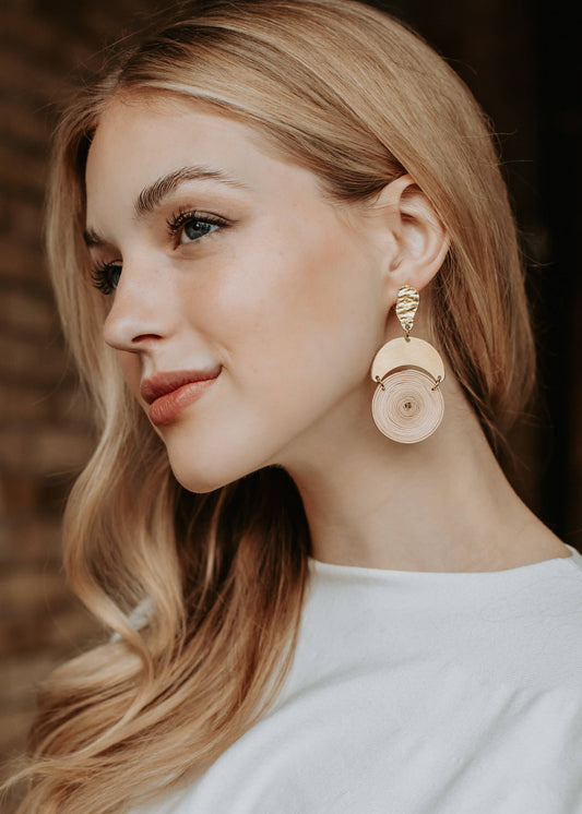 Gold & Wicker Statement Earring