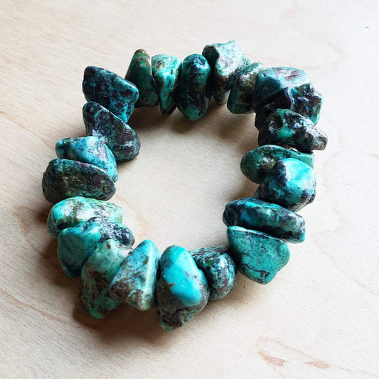 Chunky Natural Turquoise Bracelet - Amethyst & Opal