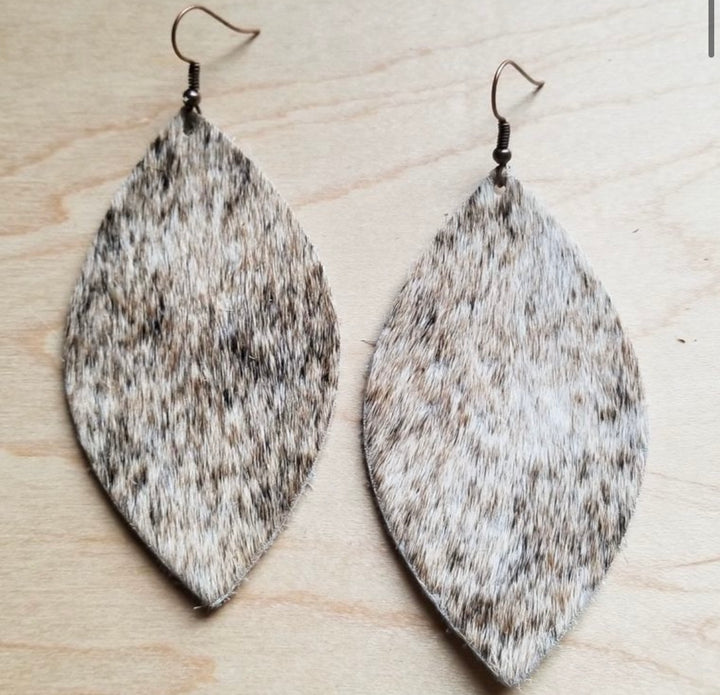 Hair-On Cowhide Dangles - Amethyst & Opal