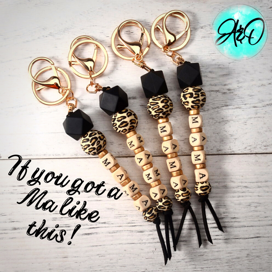 Black Leopard MaMa Keychain