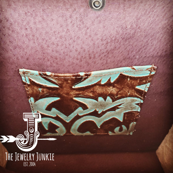 Hair on Hide Box Handbag w/ Turquoise Laredo Side Accents and Strap - Amethyst & Opal