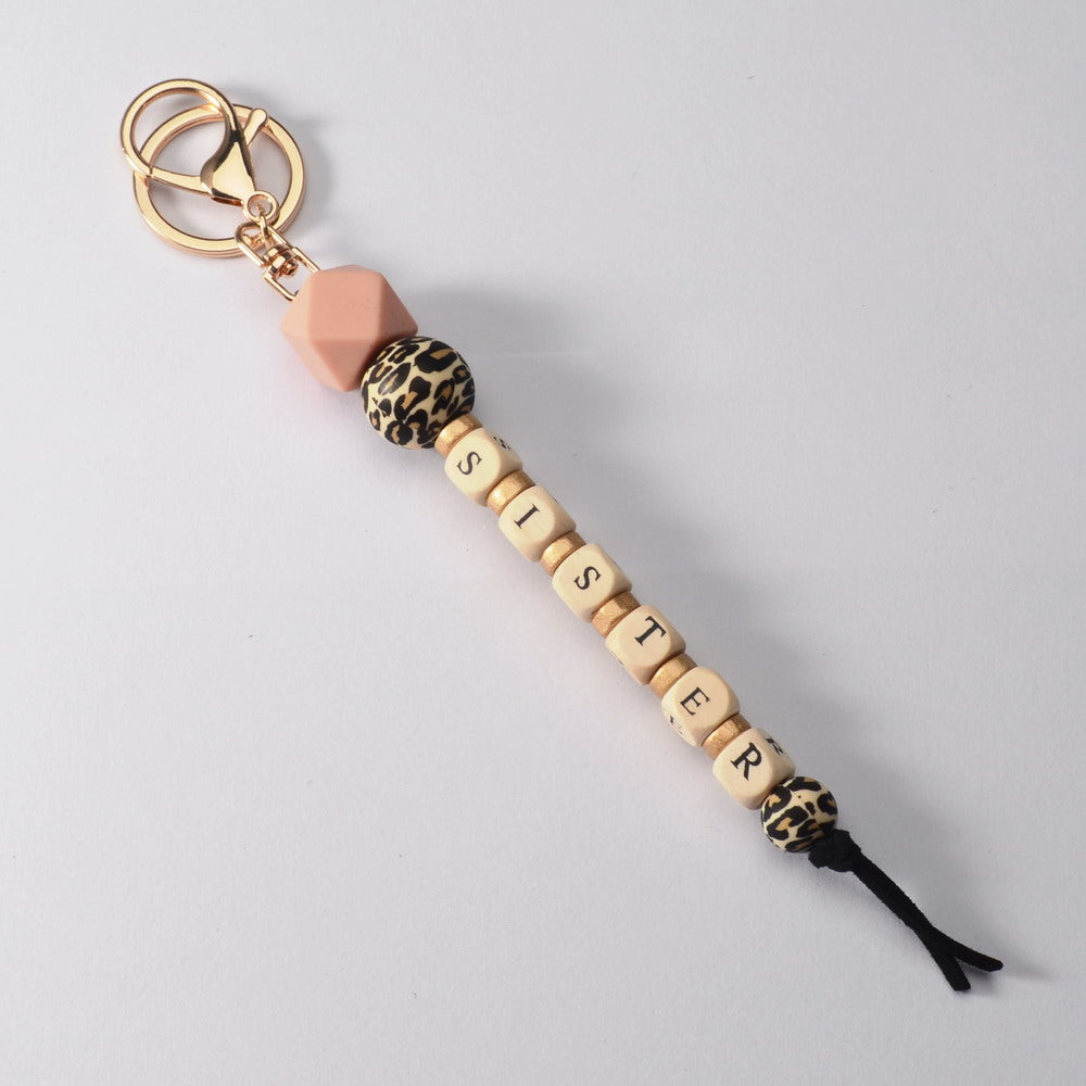 Leopard Beaded Mama Keychain | Sister Keychain | Best Family Gifts | Nana Gift