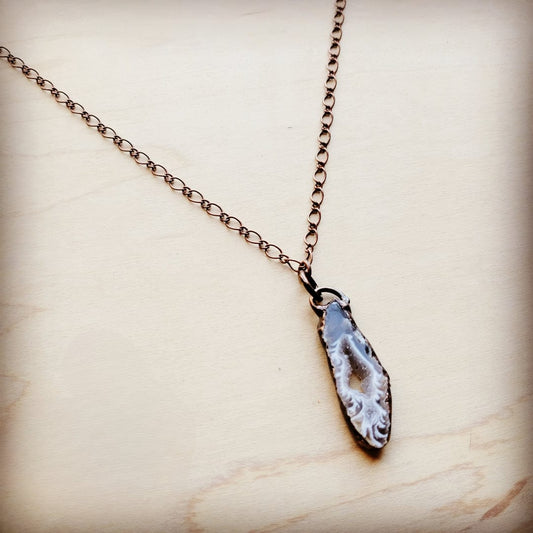 Copper Necklace w/ Genuine Druzy