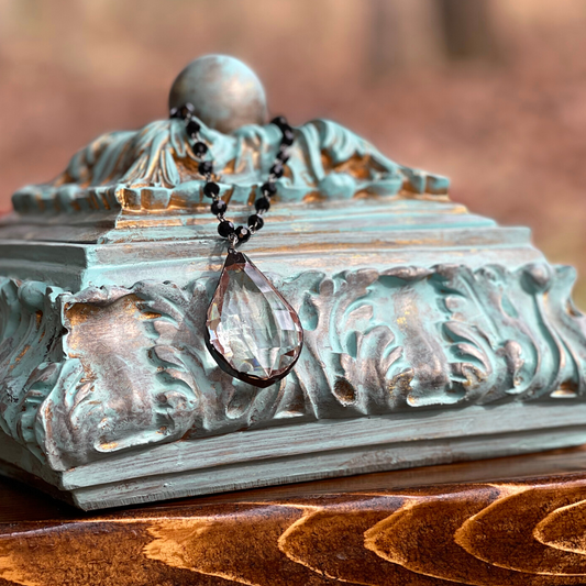 Faceted Glass Necklace w/ Pendant