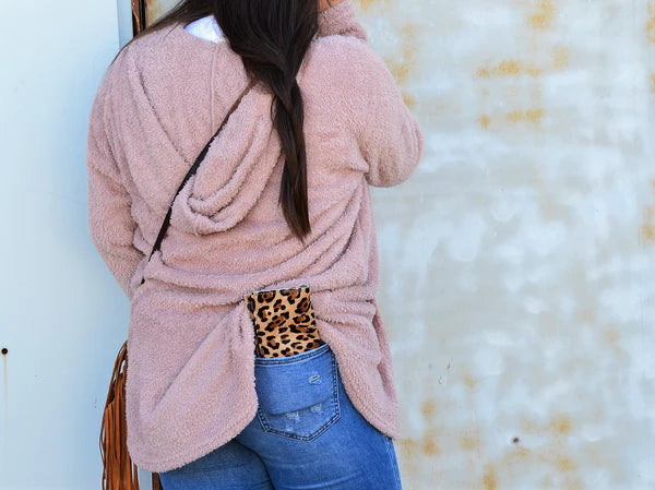 Hair on Hide Leather Wallet in Leopard