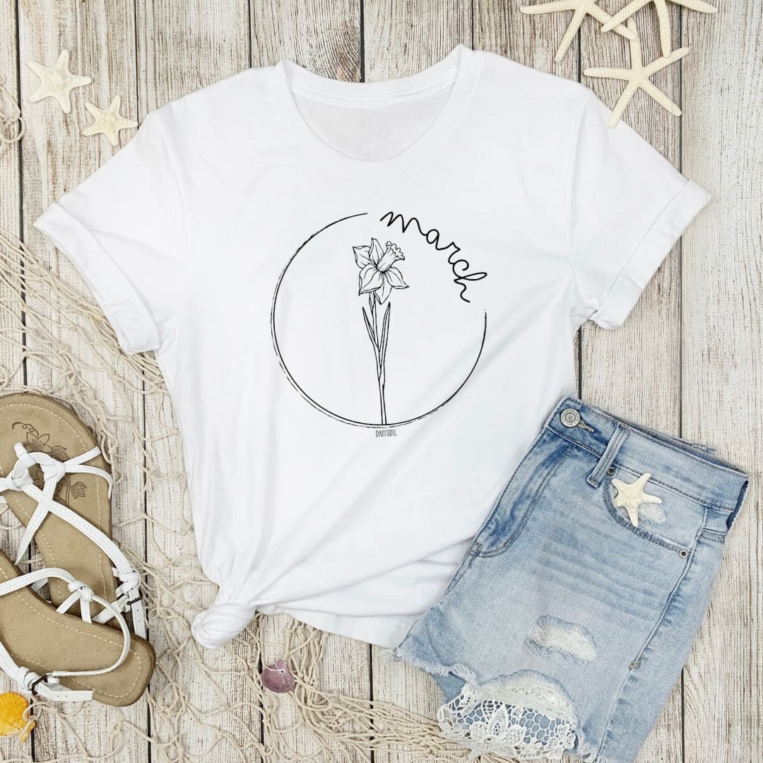 Birth Month Flower Short Sleeved Tee