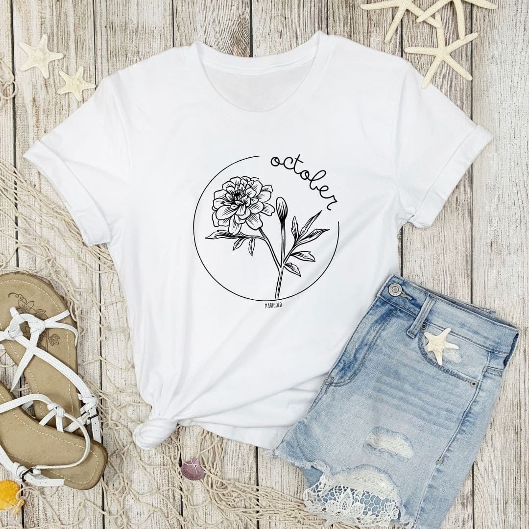 Birth Month Flower Short Sleeved Tee