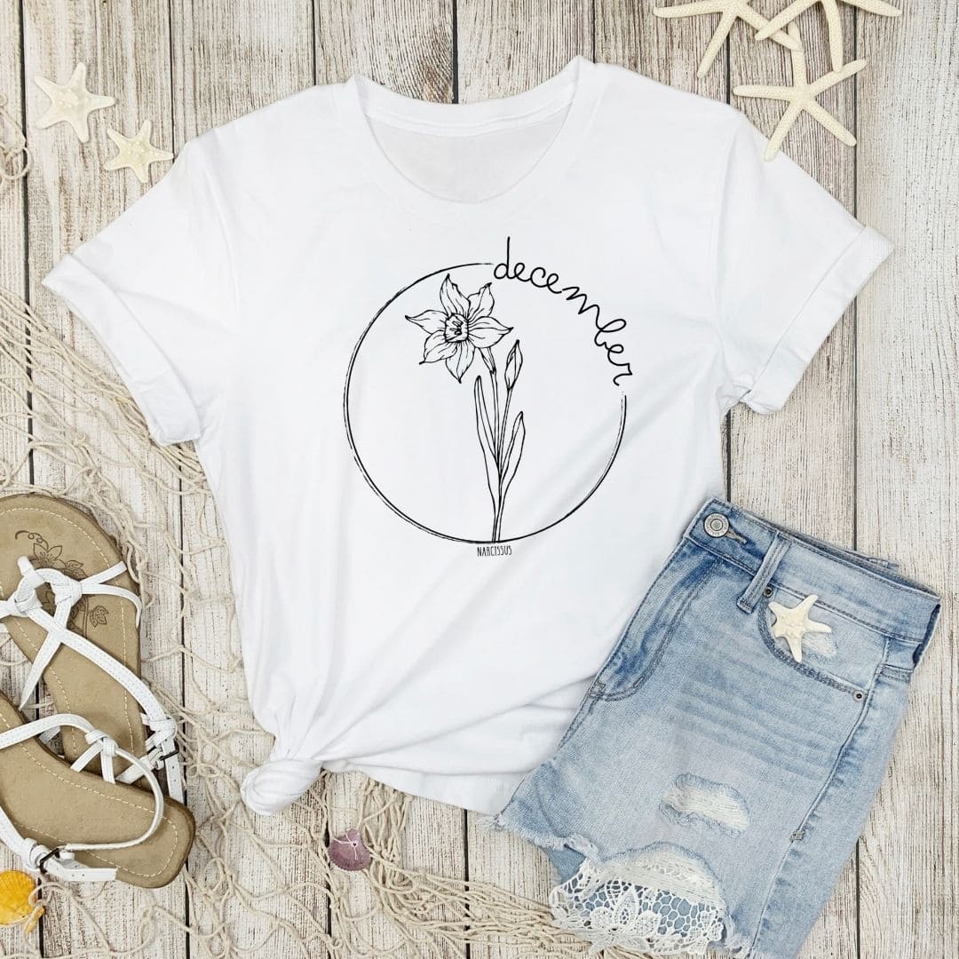 Birth Month Flower Short Sleeved Tee