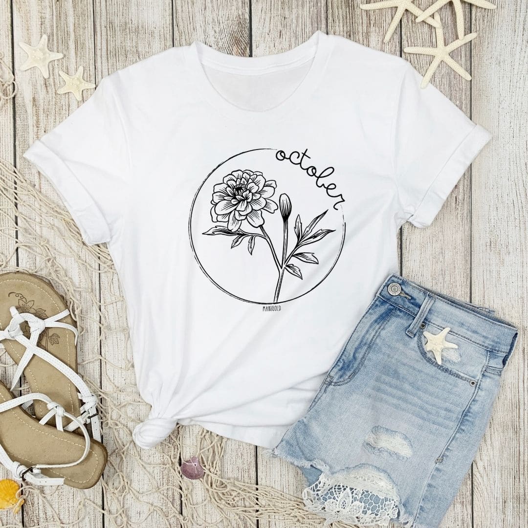 Birth Month Flower Short Sleeved Tee