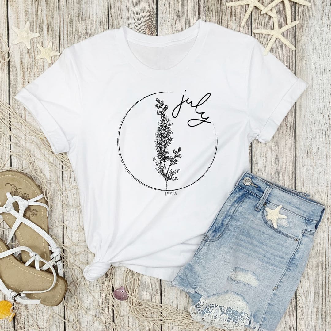 Birth Month Flower Short Sleeved Tee