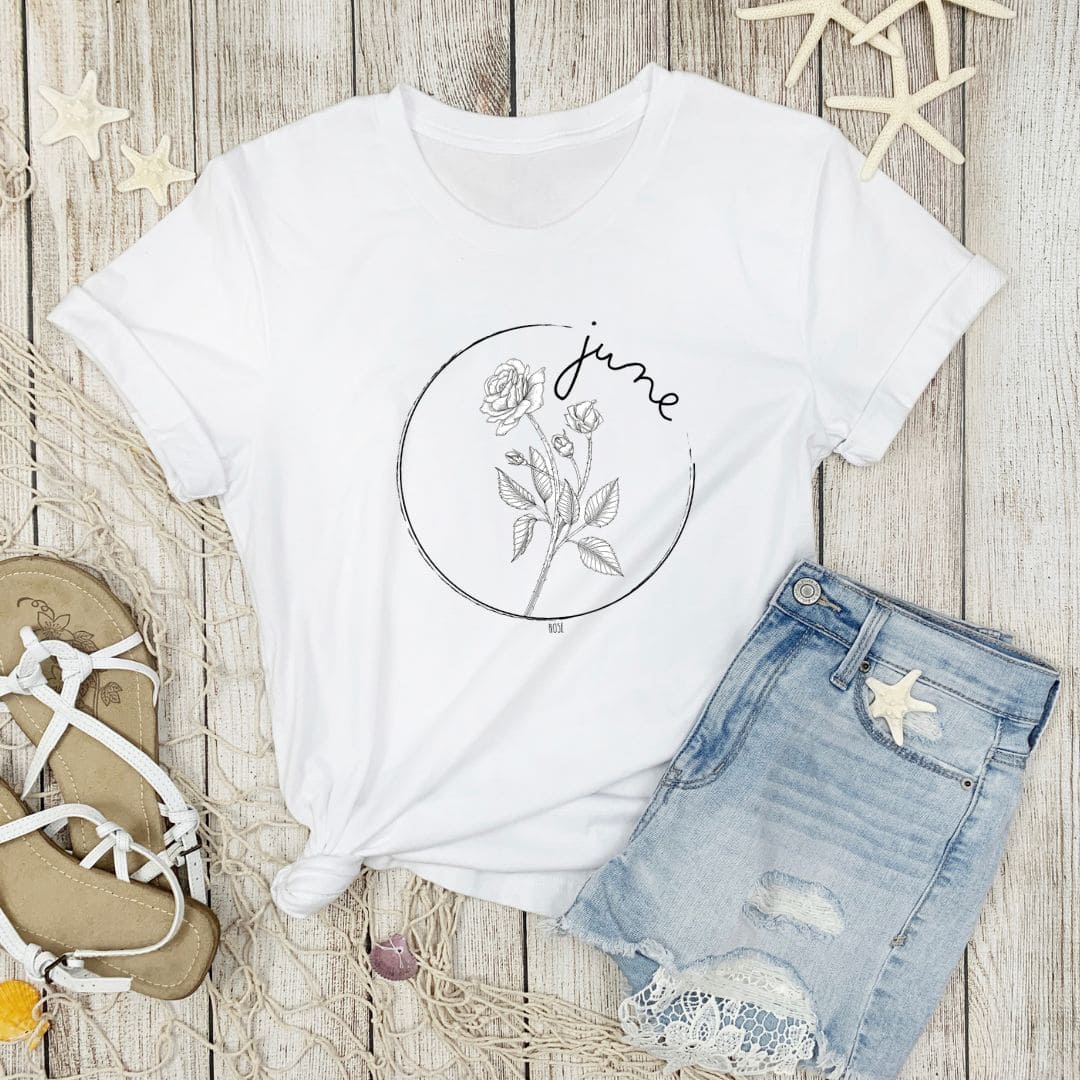 Birth Month Flower Short Sleeved Tee