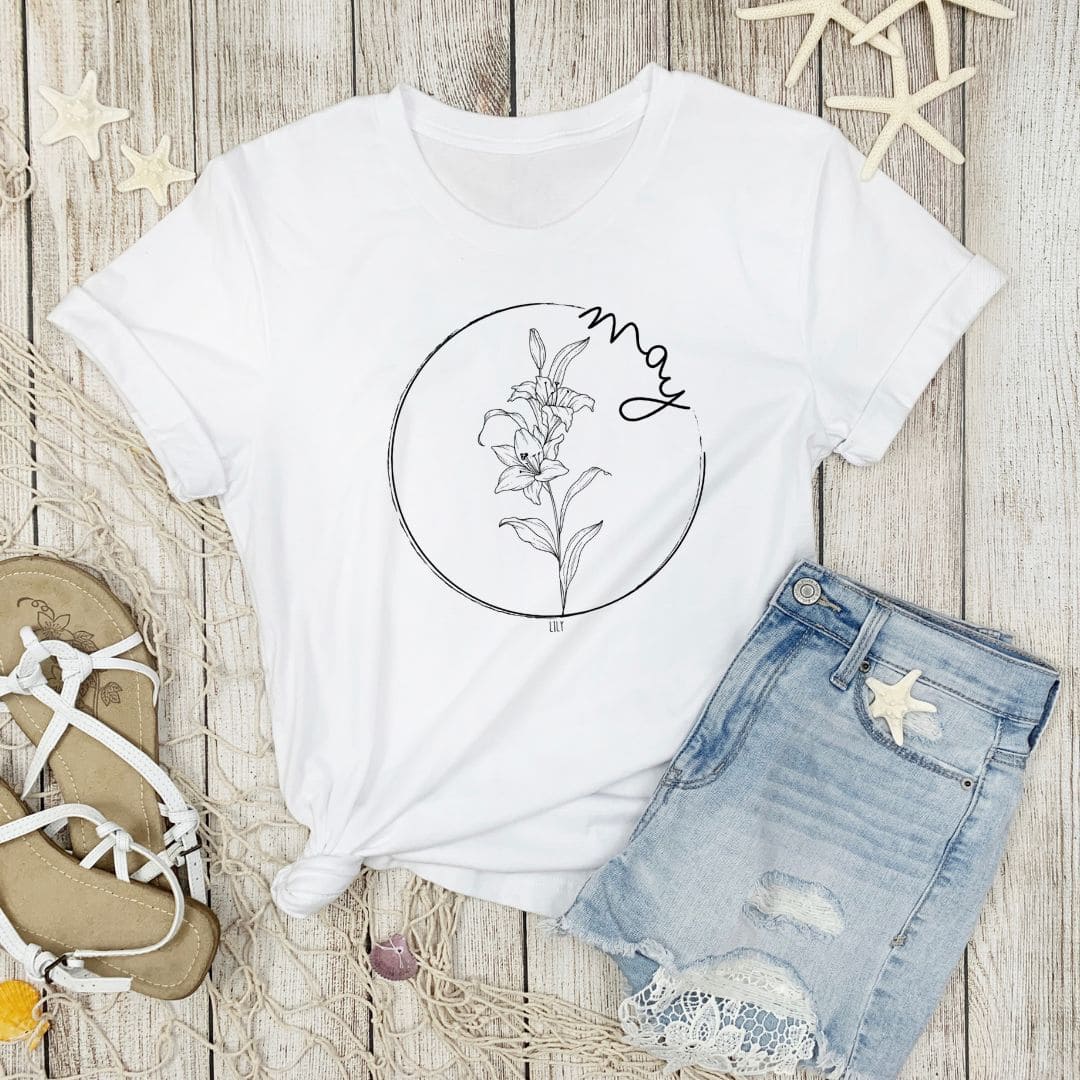 Birth Month Flower Short Sleeved Tee