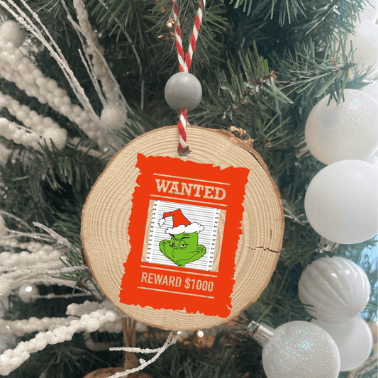 Grinch Solid Wood Round Ornament