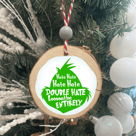 Grinch Solid Wood Round Ornament