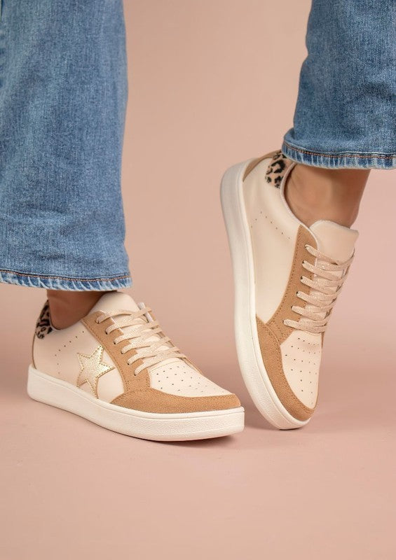 Nude Leopard Star Sneakers