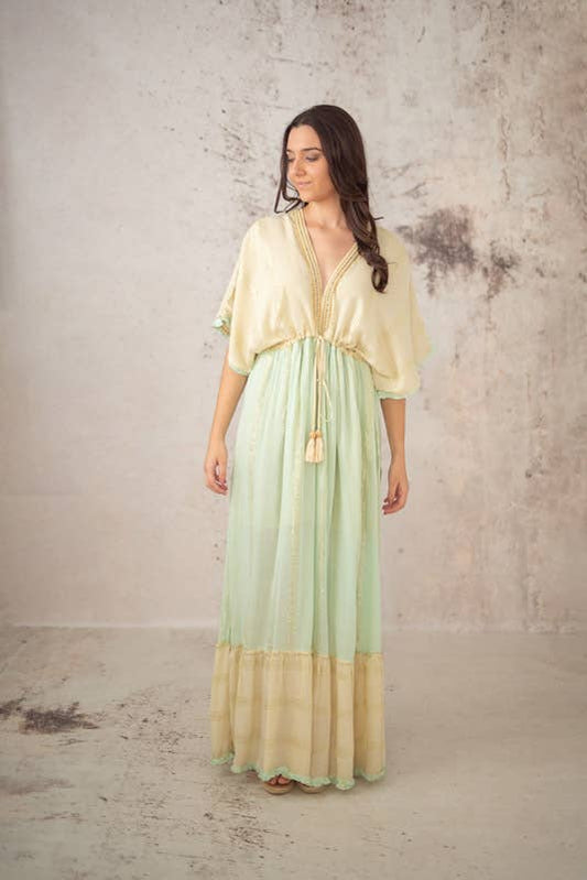 Valeria Mint Spanish Handmade Flowy Dress