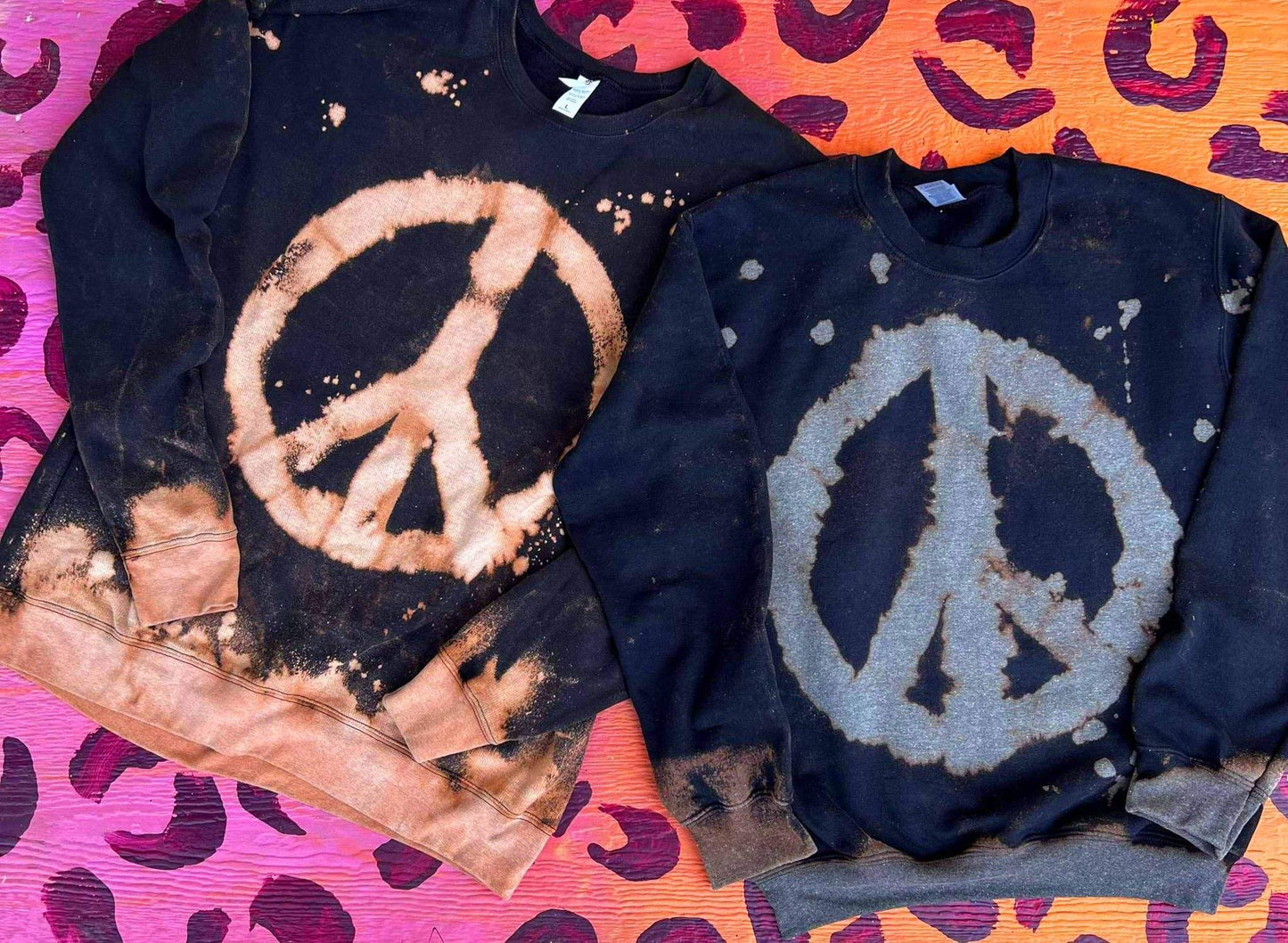 Women's Peace Sign Bleached Sweatshirt | Best Women's Sweatshirts