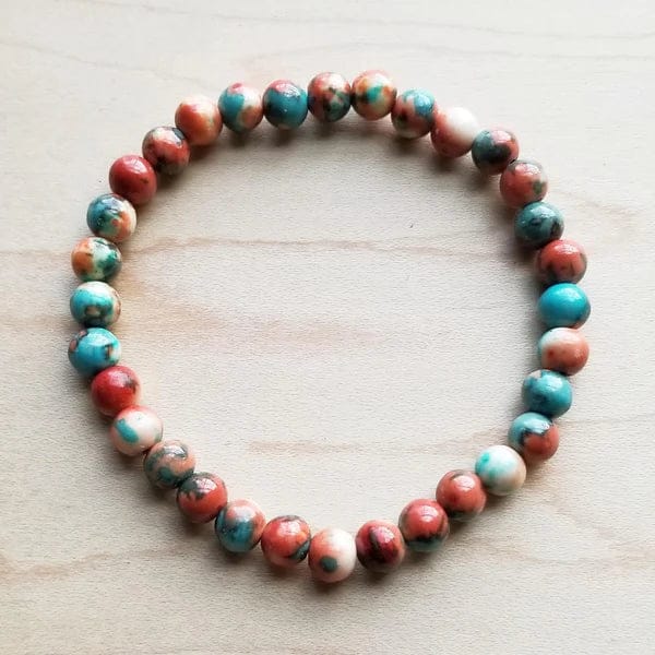 Bracelet Bar- Stackable Beaded Bracelets Assortment of Colors - Amethyst & Opal 