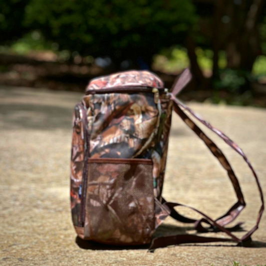 Camo Back-Pack Cooler (WATER-TIGHT WITH STORAGE!) - Amethyst & Opal 