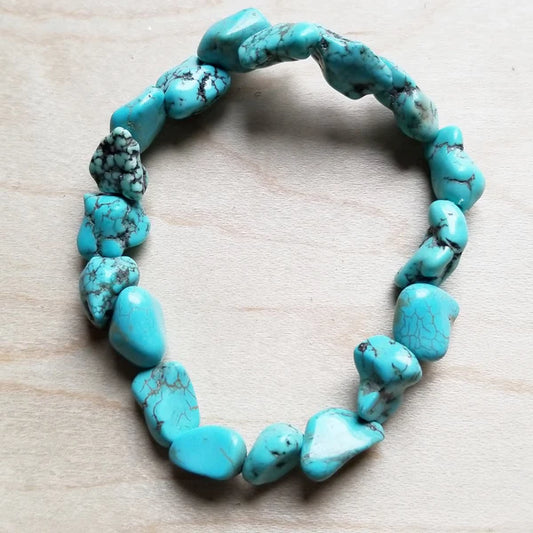 Chunky Turquoise Bracelet - Amethyst & Opal 