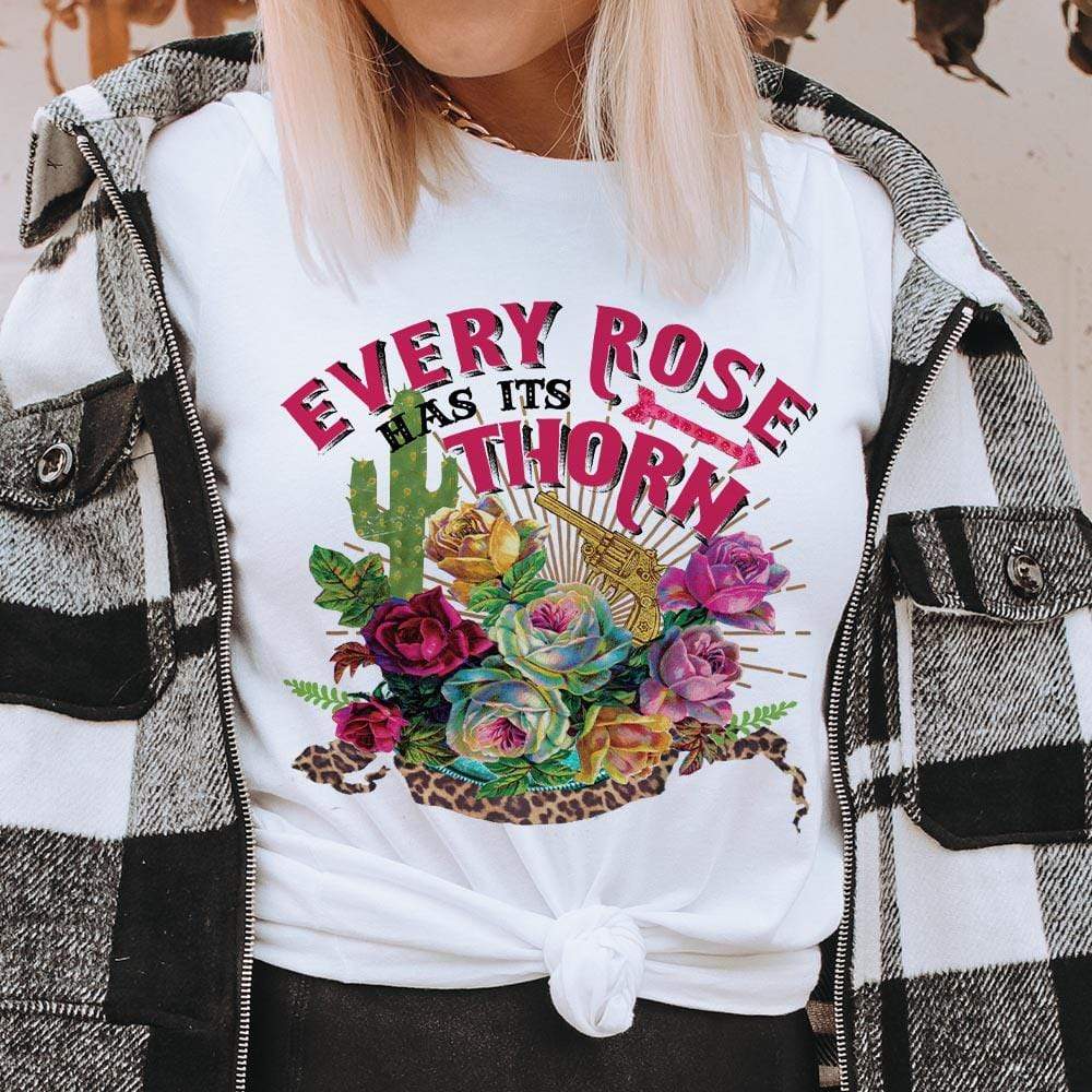 EVERY ROSE HAS ITS THORN TEE - Amethyst & Opal 