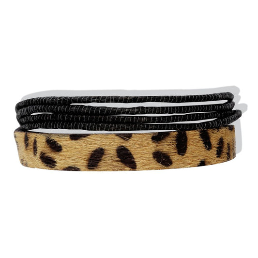 Leather Leopard Stack Bracelet| Women's Leather Bracelets| Best Women's Bracelets