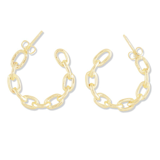 Link-Up Hoop Earring | Women's Gold Chain Hoop Earrings | Best Women's Earrings