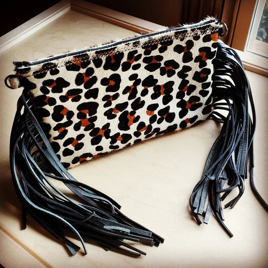 Leopard Hair-on-Hide Clutch Handbag