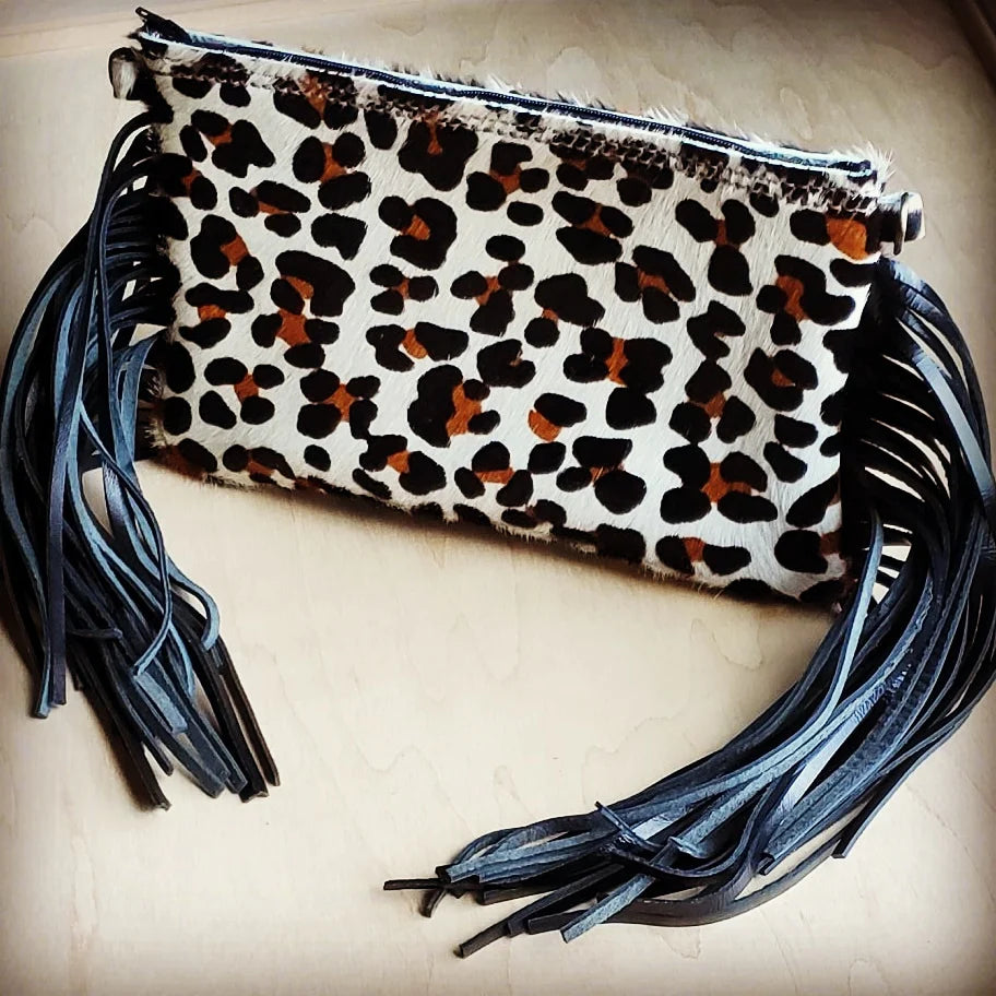 Leopard Hair-on-Hide Clutch Handbag