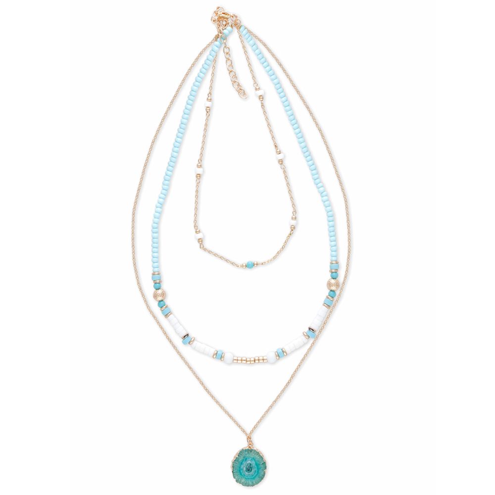 Iris Layered Necklace | Women's Stone Layered Necklace| Best Women's Layered Necklaces