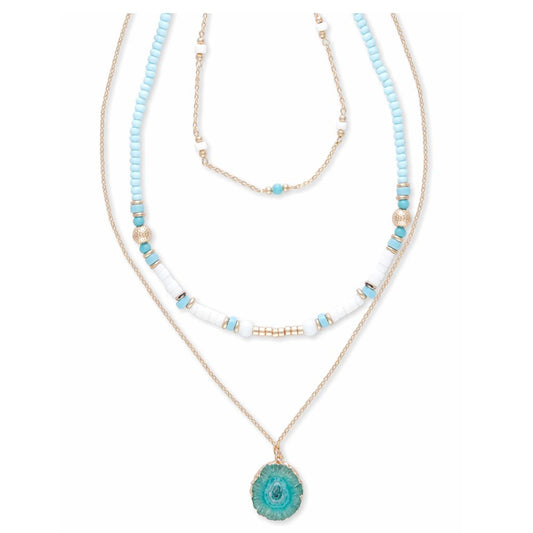 Iris Layered Necklace | Women's Stone Layered Necklace| Best Women's Layered Necklaces
