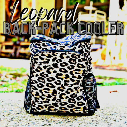 Leopard Back-Pack Cooler (WATER-TIGHT WITH STORAGE!) - Amethyst & Opal 