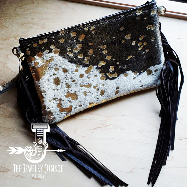 Hair on hide leather hotsell clutch