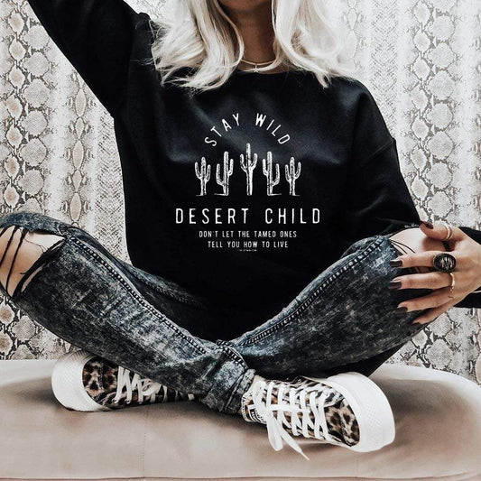 STAY WILD DESERT CHILD SWEAT - Amethyst & Opal 