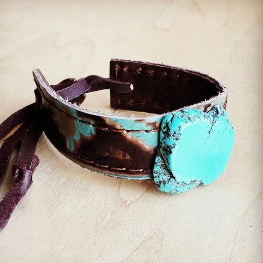 Leather Cuff w/ Turquoise in Santa Fe