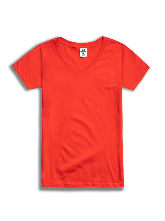 Better Quality Blanks - The BQ Ladies Premium S/S VNeck T-Shirt in Red