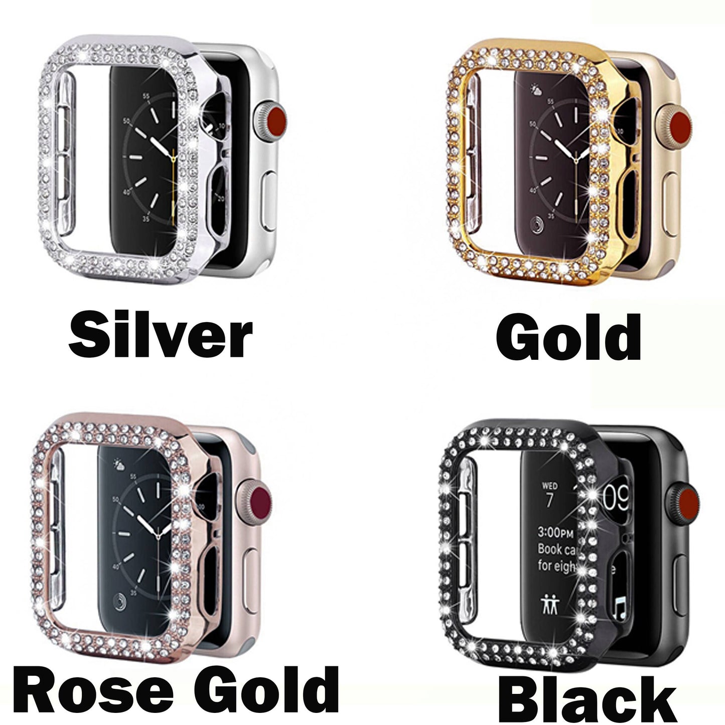 Rhinestone Crystal Bling Apple Watch Case Frame